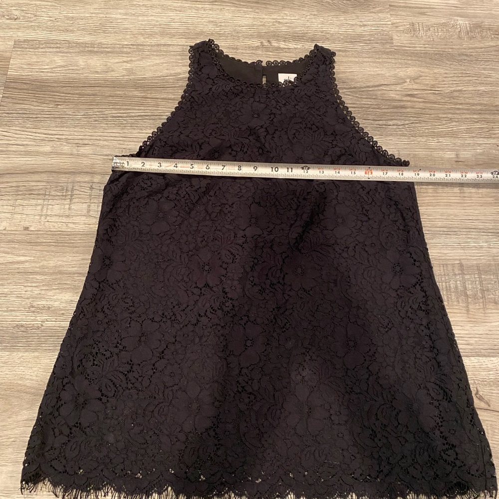 Cabi Slip Dress Black Size Medium Crochet Cocktail Sleeveless - Picture 4 of 7